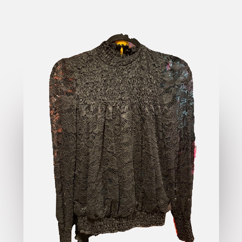 Cable and Gauge Black Blouse